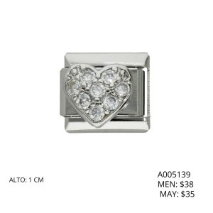 Charm de Acero Inoxidable Corazon Piedra A005139