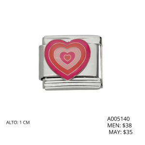 Charm de Acero Inoxidable Corazon Rosa A005140
