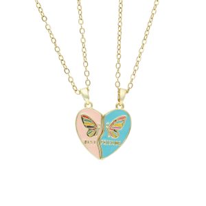 Collar Chapa de Oro y Acero Mitad De Corazon BA0954