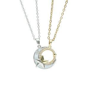 Collar Chapa de Oro y Acero Luna BA0955