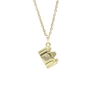 Collar Chapa de Oro y Acero Camara BA0977