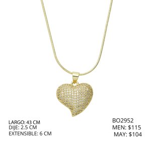 Collar Chapa de Oro Corazón BO2952