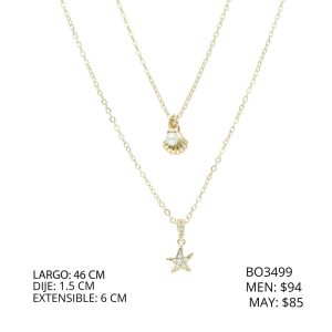 Collar Chapa de Oro Estrella BO3499
