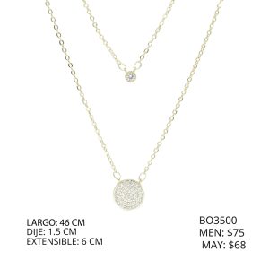 Collar Chapa de Oro Medalla BO3500