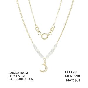 Collar Chapa de Oro Luna BO3501