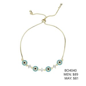 Pulsera Chapa de Oro Ojo BO4040