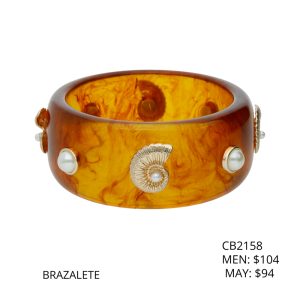Pulsera Bisuteria Acrilico Perla Caracol CB2158