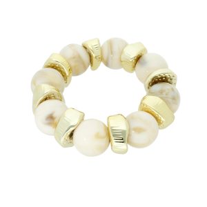 Pulsera Piedra Blanca Acrilico Bisuteria CB2164