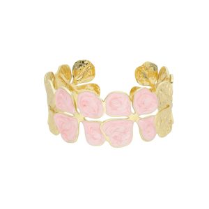 Pulsera Brazalete Flor Rosa Acero Inoxidable A005262