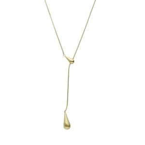 Collar Corbatero Dorado Gota Acero Inoxidable A005275