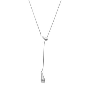 Collar Corbatero Plateado Gota Acero Inoxidable A005276