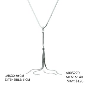 Collar Corbatero Plateado Acero Inoxidable A005279