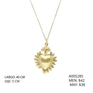 Collar Dorado Corazon Acero Inoxidable A005285