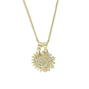 Collar Chapa de Oro Eclipse Piedras BO4059