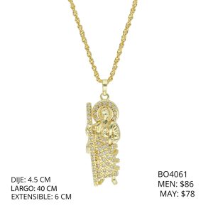Collar Chapa de Oro San Judas Oiedras BO4061
