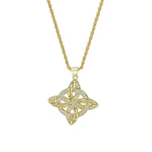 Collar Chapa de Oro Nudo de Bruja Piedras BO4062