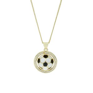 Collar Chapa de Oro Balón Piedras BO4063