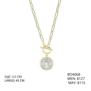 Colar Chapa de Oro Medalla San Benito BO4068