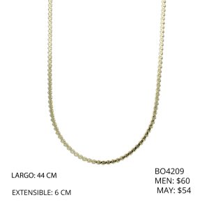 Collar Cadena Dorada Chapa de Oro BO4209