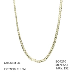 Collar Cadena Dorada Chapa de Oro BO4210