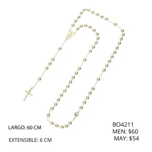 Collar Rosario Dorado Virgen Chapa de Oro  BO4211