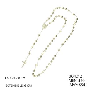 Collar Rosario Dorado San Benito Chapa de Oro  BO4212
