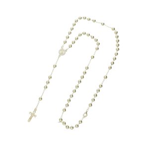 Collar Rosario Dorado Virgen Piedras Chapa de Oro  BO4213