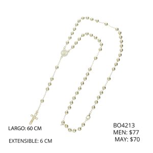 Collar Rosario Dorado Virgen Piedras Chapa de Oro  BO4213
