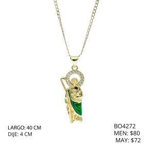Collar Dorado San Judas Chapa de Oro BO4272