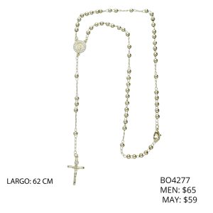 Collar Rosario Virgen Piedras Chapa de Oro BO4277