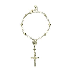 Pulsera Virgen Cruz Chapa de Oro BO4287