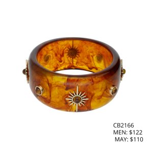 Pulsera Acrilico Café Piedras Sol Bisuteria CB2166