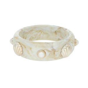 Pulsera Acrilico Blanca Perla Concha Bisuteria CB2168