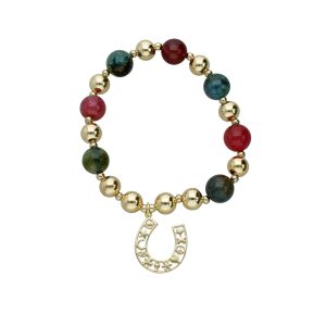 Pulsera Piedras Herradura Chapa de Oro  CH4694