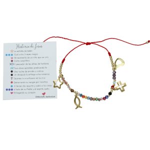 Pulsera Historia de Jesus Chapa de Oro CH4696