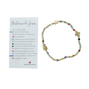 Pulsera Historia de Jesus Chapa de Oro CH4697