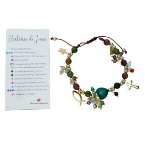 Pulsera Historia de Jesus Chapa de Oro CH4700