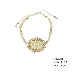 Pulsera Beige Viergen Chapa de Oro CH4704