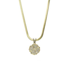 Collar Flor de Acero Inoxidable A005197