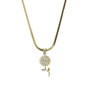 Collar Flor de Acero Inoxidable A005198