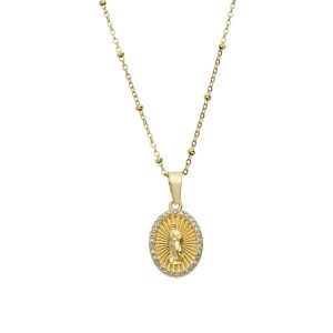Collar Virgen de Guadalupe  de Acero Inoxidable A005199