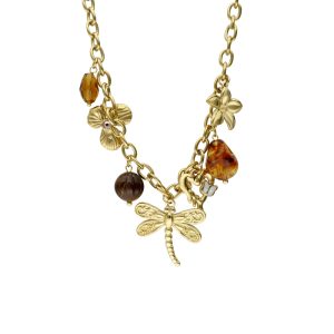 Collar Libelula, Corazon, Flor Acero Inoxidable A005291