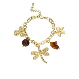 Pulsera Libelula, Corazon, Flor Acero Inoxidable A005292