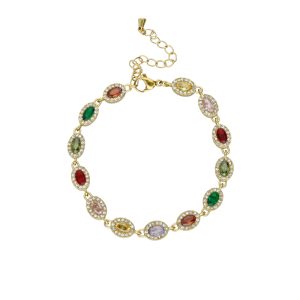 Pulsera Circulo, Cristales Colores Acero Inoxidable A005320