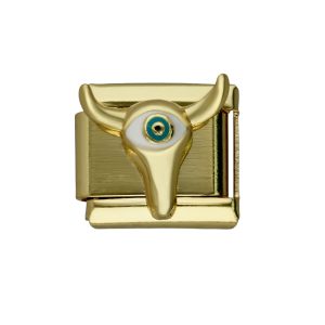 Charm Toro Ojo Dorado de Acero Inoxidable A005498