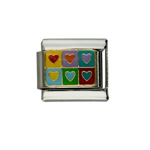 Charm corazones  de Acero Inoxidable A005501