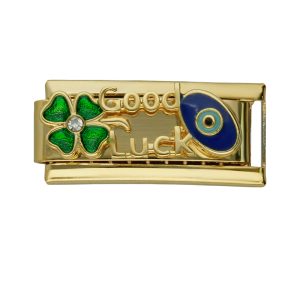 Charm Good Luck Ojo Trebol de Acero Inoxidable A005504