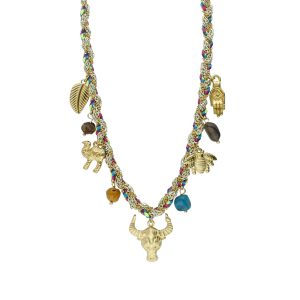 Collar Hilo Toro Camello Mano Abeja de Acero Inoxidable A005517