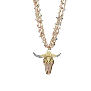Collar Hilo Dije Toro de Acero Inoxidable A005518