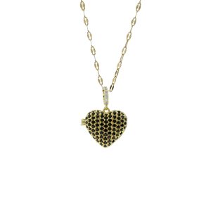 Collar Relicario Chapa de Oro y Acero Corazon BA1031
